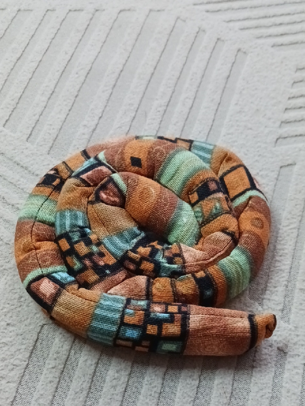 NIB Coil Dreadlock Curly Wavy Hair Wrap Or Tieback  — Orange & Mint Green